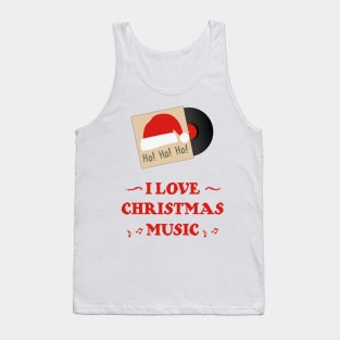 Christmas Music Ho Ho Ho | Santa Hat Tank Top